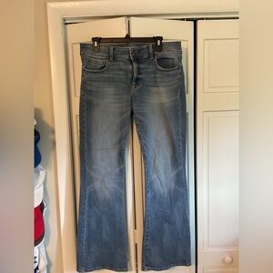 American Eagle Outfitters Blue Flare Wide Leg Jeans